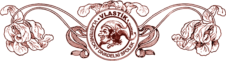 Logo Vlastík a text Vlastenecký divadelní spolek Vlastík, Vrchlabí